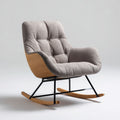 Rocking chair with fabric upholstery and metal frame in light gray 80 x 70 x 90cm