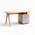 Wooden desk with two drawers and natural finish in 120 x 60 x 75cm size