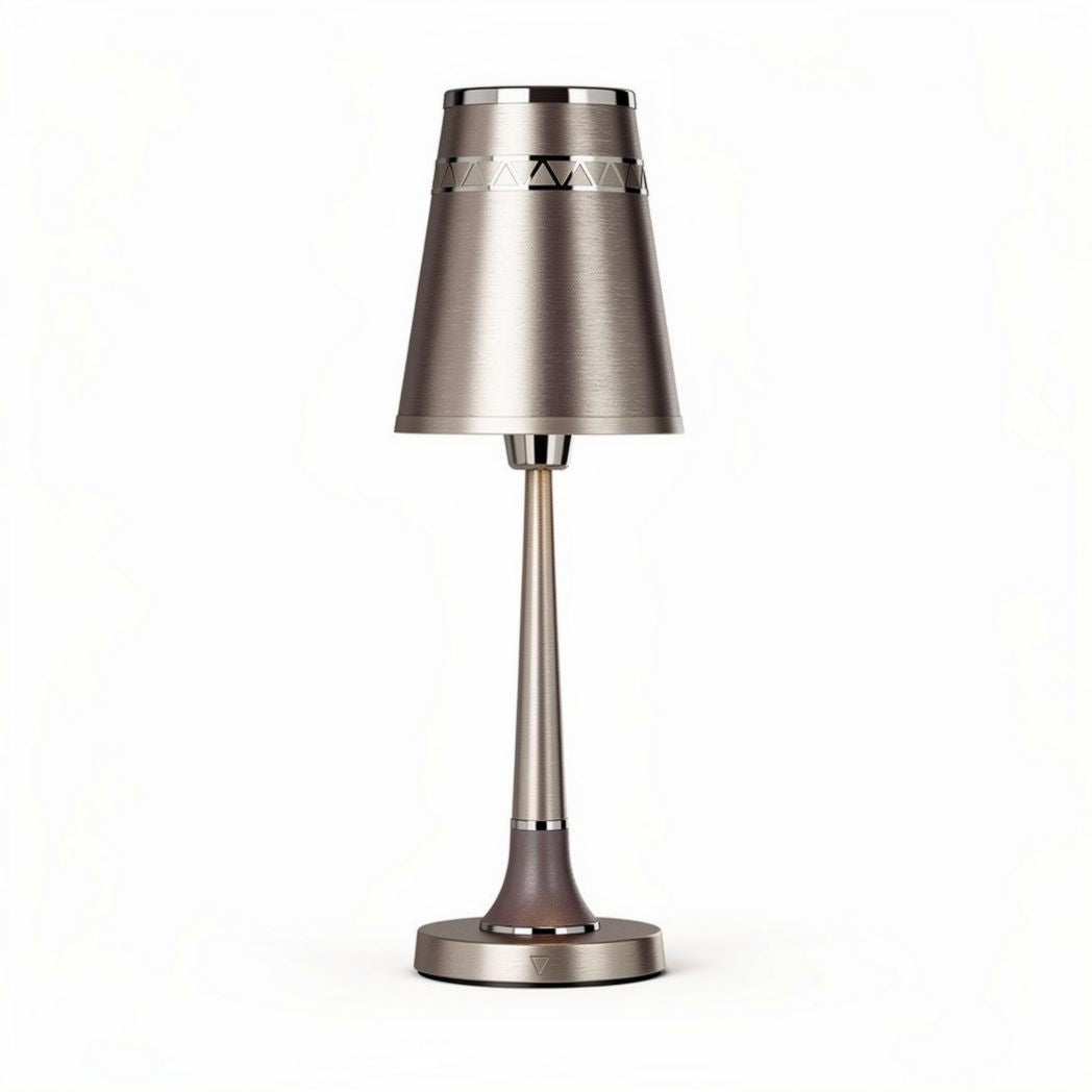 Metal table lamp with geometric shade design and adjustable height 22 x 22 x 45cm