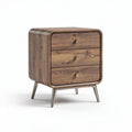 White nightstand with two drawers and gold metal base 50 x 40 x 45cm